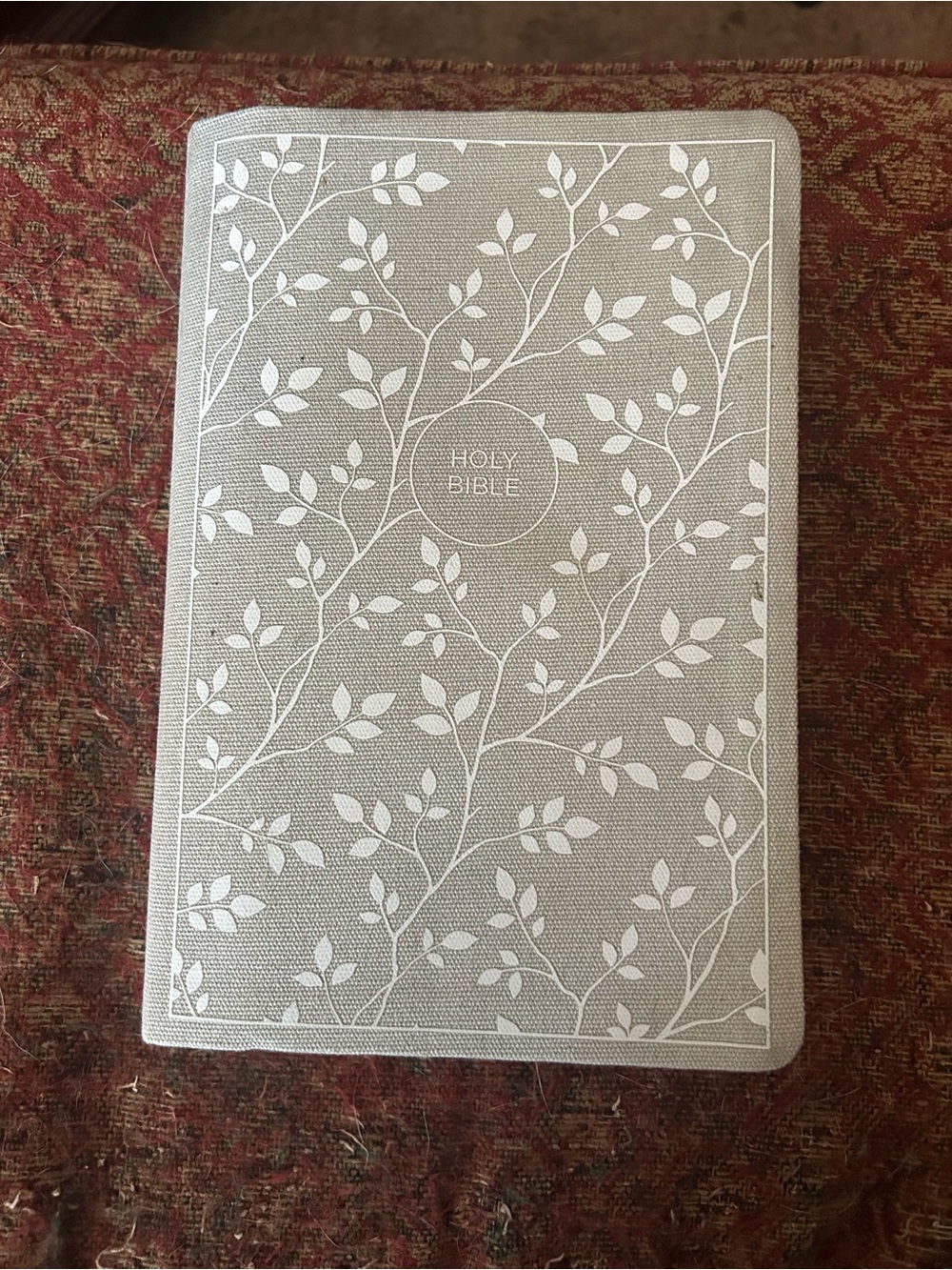 HOLY BIBLE - Light Gray Floral Soft Cover